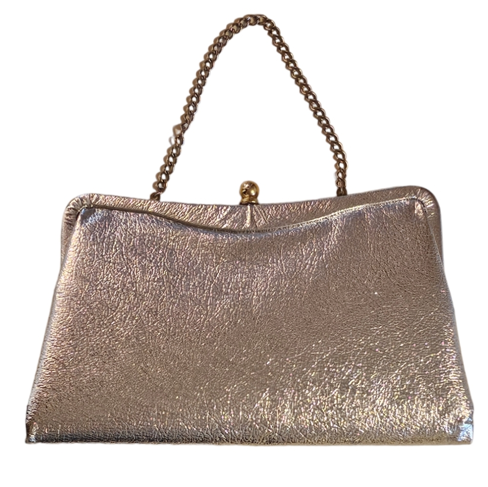 Admiral RETRO 1950s Shimmering Silver Clutch Purse Evening Bag
